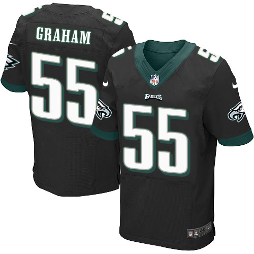 Men's Elite Brandon Graham Nike Jersey Black Alternate - #55 NFL Philadelphia Eagles